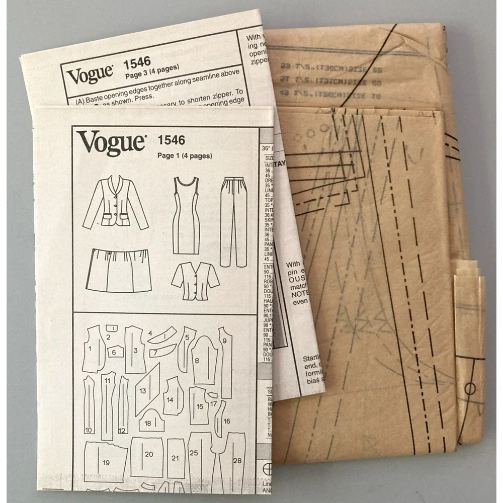 Vogue 1546 Tamotsu Career Wardrobe Separates Pattern Business Sz 18-20 Uncut 90s